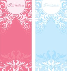Set of floral invitation cards.