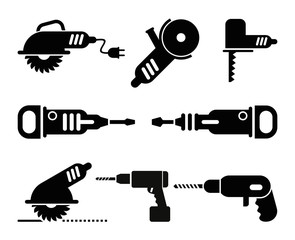 Electric Tools vector icon set