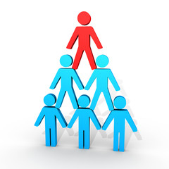 Human figures form a pyramid