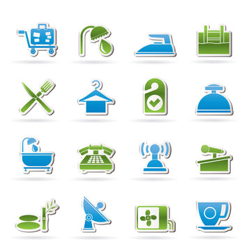 Hotel and motel icons - Vector icon Set