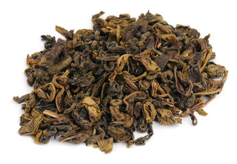 green tea on white background