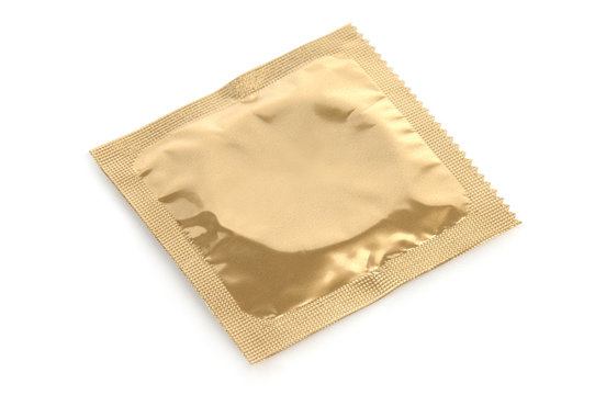 Condom isolated on white background