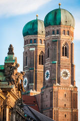 Famous Munich Cathedral - Liebfrauenkirche - obrazy, fototapety, plakaty