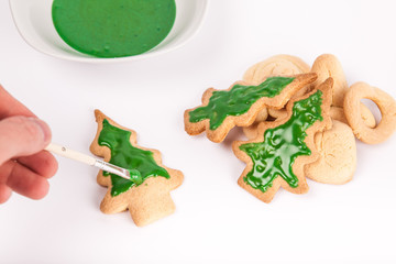 Weihnachts - Keks Bemalung in grün