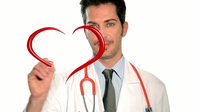 Male Doctor Drawing Heart