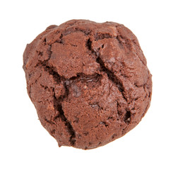 chocolate cookie with macadamia nuts isolated on white