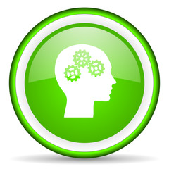 head green glossy icon on white background