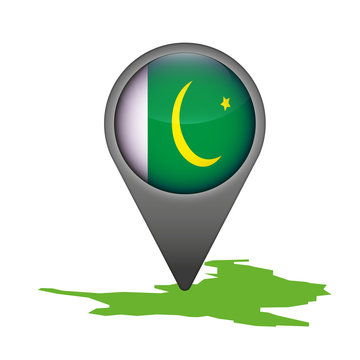 Pakistan Markierung Flagge Icon Button