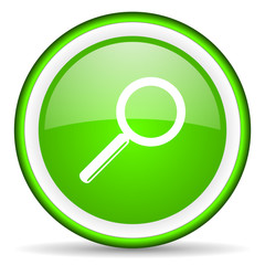 search green glossy icon on white background