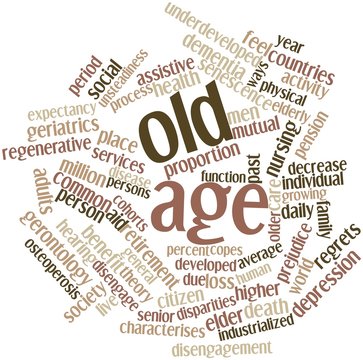 Word cloud for Old age