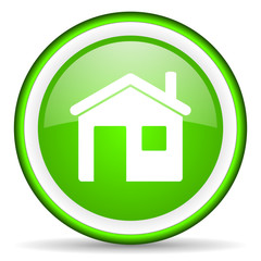 home green glossy icon on white background