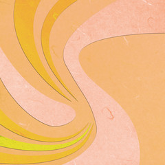 Rice paper cut  yellow curve abstact