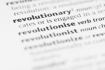 Macro Dictionary Word:  Revolutionary. - obrazy, fototapety, plakaty