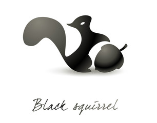 Black squirrel isolated logo - Scoiattolo nero logo - 47254173