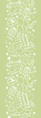 Vector birthday doodle vertical seamless pattern ornament