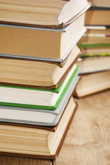 Many books on the table