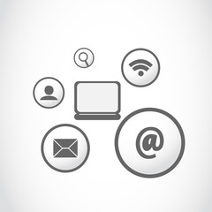 Fototapeta premium laptop internet icon buttons concept