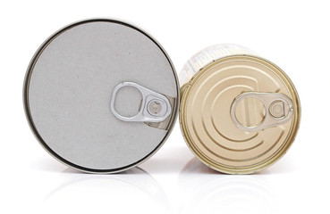 Metal tin conserve can, top view