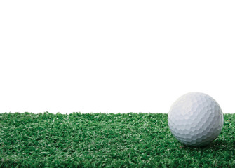 Golf ball isolated white background