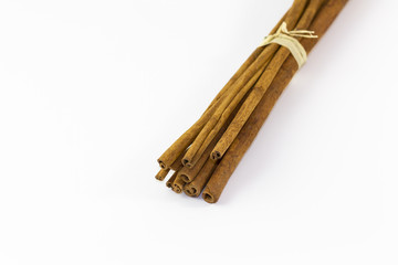 Cinnamon sticks on white