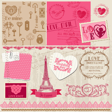 Scrapbook Design Elements - Love Set - for cards, invitation