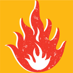 grunge style flame graphic