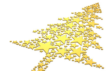 Christmas tree made from golden stars