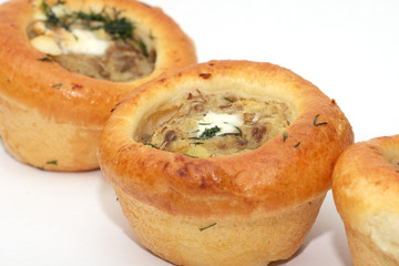 delicious pot pie on a white background