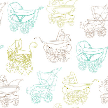Baby Carriage Background - for your design and scrapbook.vector