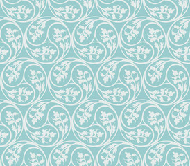 Seamless pattern decorative plants elements