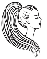 Silhouette of a beautiful young woman