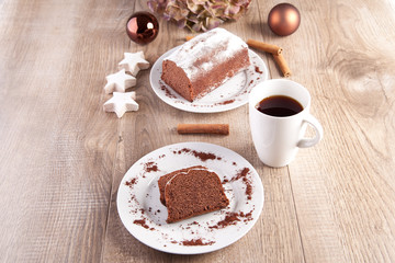 Fototapeta na wymiar Cinnamon ciasto czekoladowe Christmassy