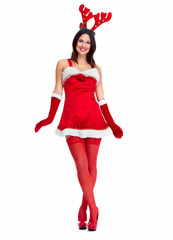Santa helper Christmas girl.