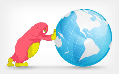 Funny Monster. Globe.