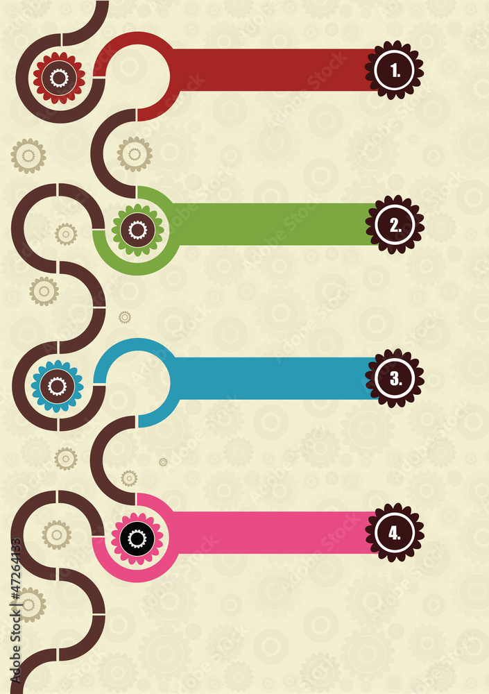 Poster vector abstract retro background with flowers