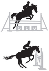 Show jumping Horse vector silhouettes