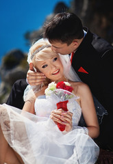 Young, beautiful and very happy - the bride and groom
