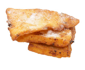 fried cheesecake on a white background