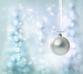 Obraz na płótnie Canvas Silver Christmas Ornament