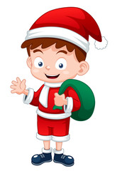 illustration of Little Santa Claus cartoon
