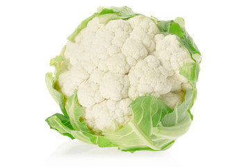 Cauliflower on white, clipping path included - obrazy, fototapety, plakaty