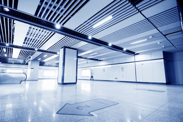 The subway, lonely pedestrian