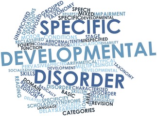 Word cloud for Specific developmental disorder - obrazy, fototapety, plakaty