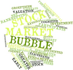 Word cloud for Stock market bubble - obrazy, fototapety, plakaty