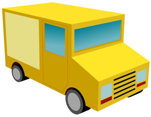 3D Delivery Van Vector Illustration
