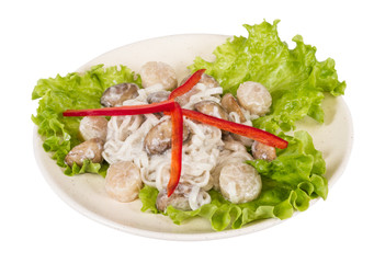 Popular Japanese Dish, with scallops and mushrooms