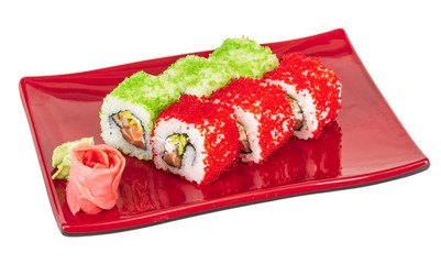 Tobiko Spicy Maki Sushi - Hot Roll with various type of Tobiko (