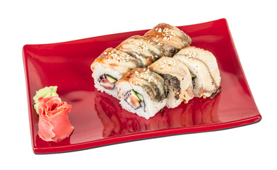 Japanese traditional Cuisine - Maki Roll with Cucumber , Cream C