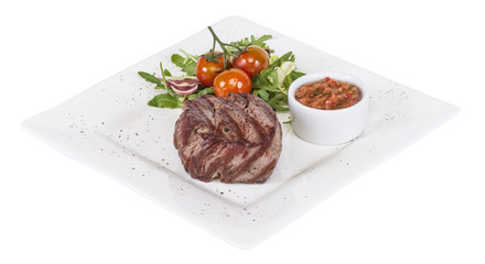 Grilled Beef Steak Isolated On a White Background