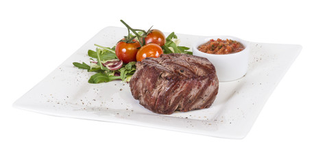 Grilled Beef Steak Isolated On a White Background